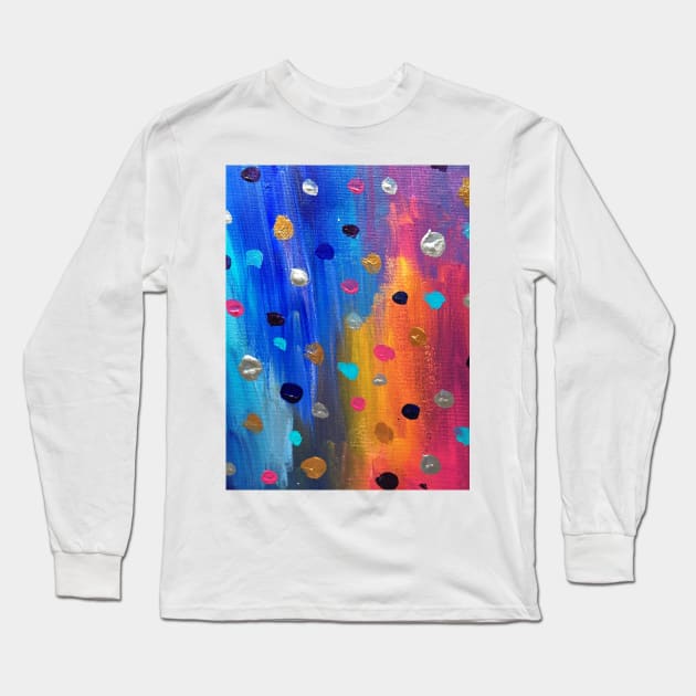 Acrylic Painting Dot Pattern Long Sleeve T-Shirt by Thedisc0panda